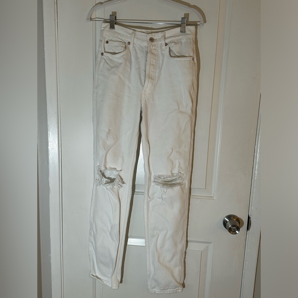 Free People Mid-rise White Jeans, size 24